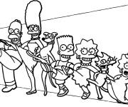 Coloriage Famille Simpson au ballet