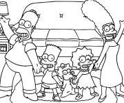 Coloriage Famille Simpson heureux