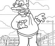 Coloriage Grand p&egrave;re Simpson