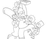 Coloriage Homer veut garder les beignets pour lui