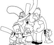 Coloriage La famille Simpson dr&ocirc;le