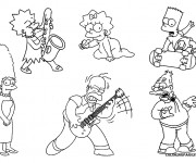 Coloriage La Famille Simpson facile