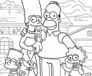 Coloriage Les personnages Simpson dessin anim&eacute;