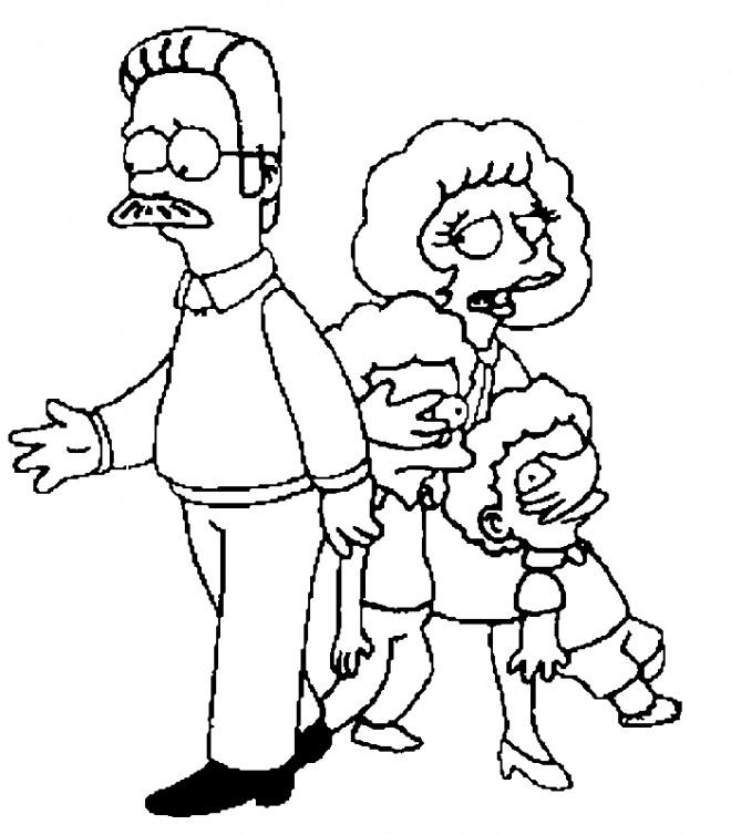 Coloriage et dessins gratuits Les voisins de Simpson à imprimer
