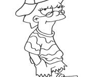 Coloriage Lisa Simpson sur une planche &agrave; roulettes
