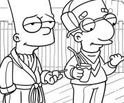 Coloriage Milhouse avec Bart