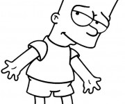 Coloriage Simpson Bart à colorier