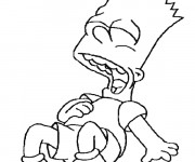 Coloriage Simpson Bart a un fou rire