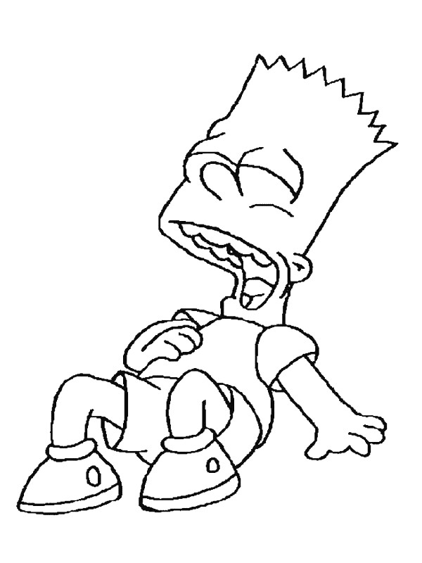 Coloriage et dessins gratuits Simpson Bart a un fou rire à imprimer