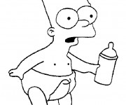 Coloriage Simpson Bart b&eacute;b&eacute;