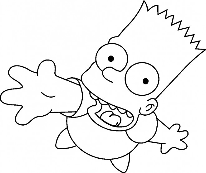 Coloriage et dessins gratuits Simpson Bart crie à imprimer