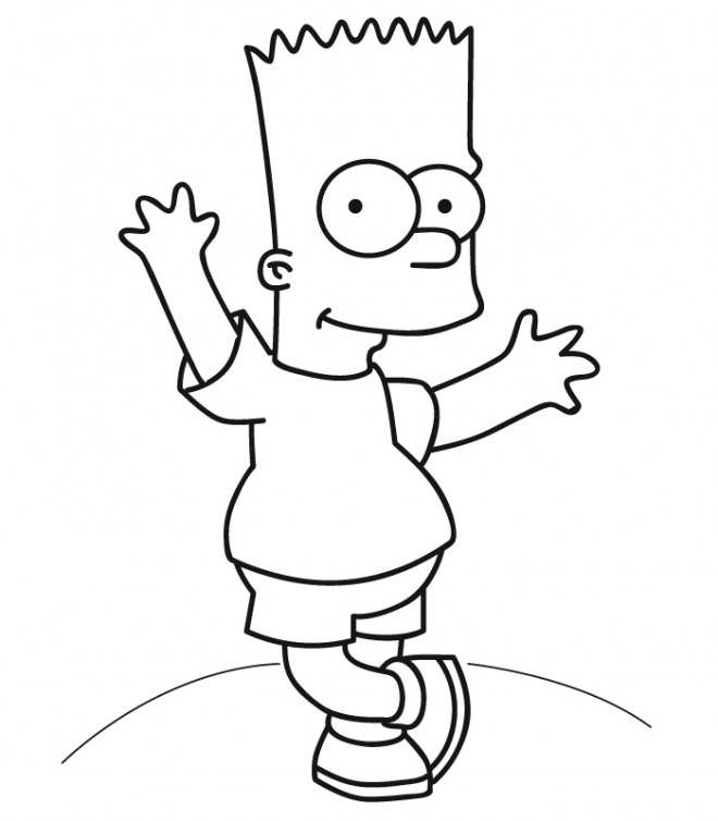 Coloriage et dessins gratuits Simpson Bart danse à imprimer