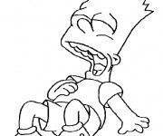 Coloriage Simpson Bart entrain de rire