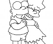 Coloriage Simpson Bart et Lisa