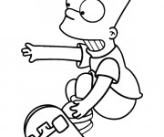 Coloriage Simpson Bart et son skate