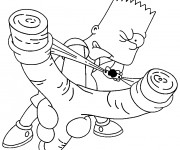 Coloriage Simpson Bart fait des b&ecirc;tises