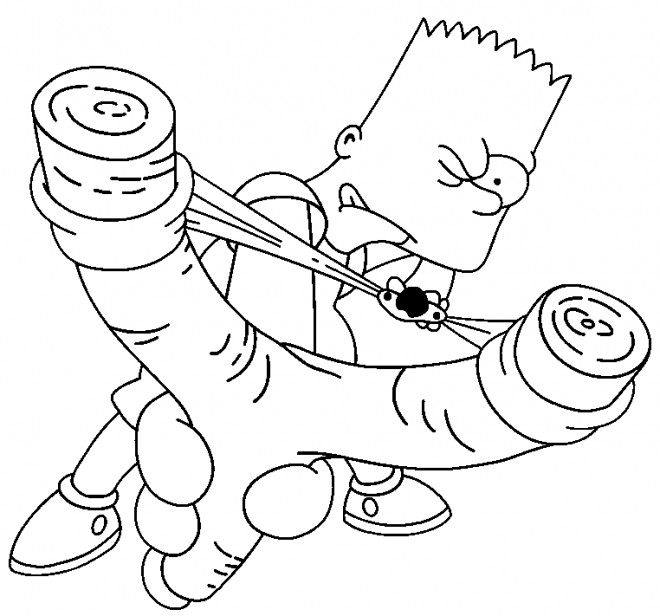 Coloriage et dessins gratuits Simpson Bart fait des bêtises à imprimer