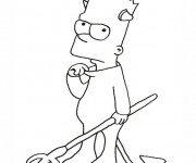 Coloriage Simpson Bart Halloween