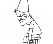 Coloriage Simpson Bart puni