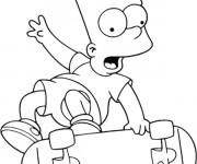 Coloriage Simpson Bart  skate