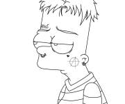 Coloriage Simpson Bart triste