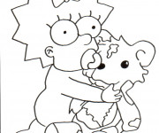 Coloriage Simpson bébé joue