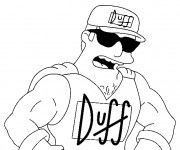 Coloriage Simpson Duff