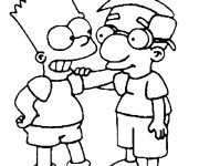 Coloriage et dessins gratuit Simpson et son ami à imprimer