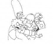 Coloriage Simpson famille à imprimer