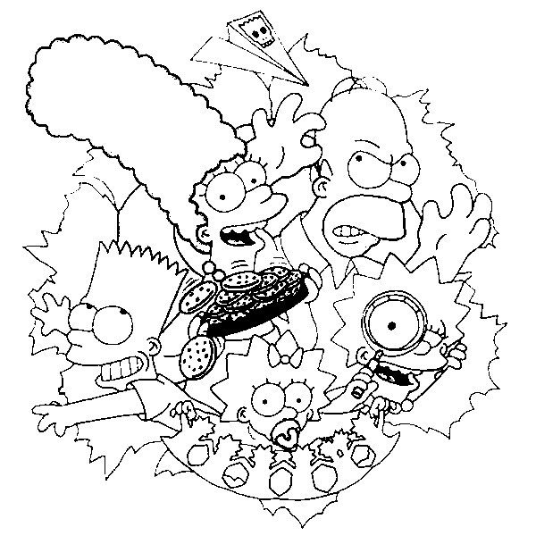 Coloriage Simpson famille à imprimer dessin gratuit à imprimer simpson famille a imprimer 7416