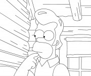 Coloriage Simpson Homer avec des cheveux