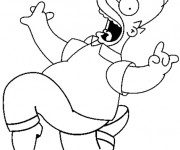 Coloriage Simpson Homer effrayé
