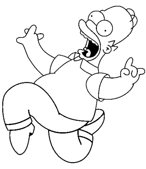 Coloriage et dessins gratuits Simpson Homer effrayé à imprimer