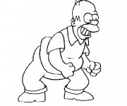 Coloriage Simpson Homer est excité