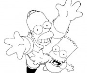 Coloriage Simpson Homer et Bart