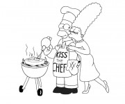 Coloriage Simpson Homer et Marge