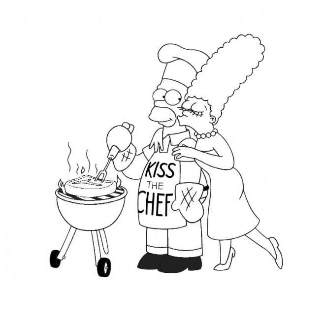 Coloriage et dessins gratuits Simpson Homer et Marge à imprimer