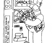 Coloriage Simpson Homer mange des sucreries