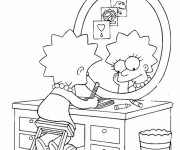Coloriage et dessins gratuit Simpson Lisa entrain d'écrire à imprimer