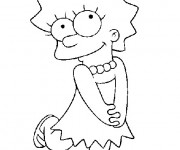Coloriage et dessins gratuit Simpson Lisa simple à imprimer