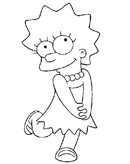 Coloriage et dessins gratuits Simpson Lisa simple à imprimer