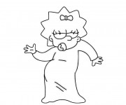 Coloriage Simpson Maggie danse