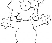 Coloriage Simpson Maggie entrain de marcher