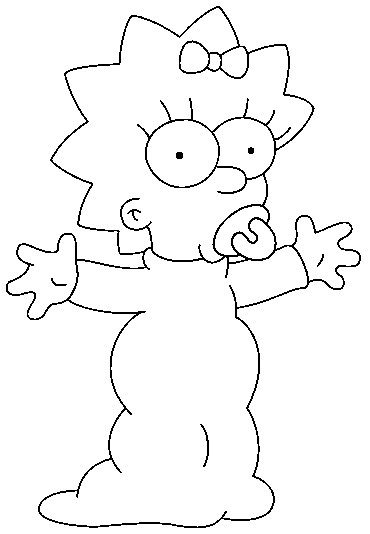 Coloriage et dessins gratuits Simpson Maggie entrain de marcher à imprimer