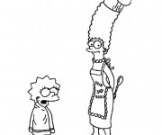 Coloriage Simpson Marge et Lisa