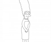 Coloriage Simpson Marge simple