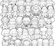 Coloriage Tous les personnage de Simpson