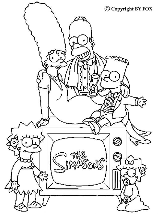 Coloriage et dessins gratuits Toute la famille Simpson à imprimer