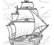 Coloriage Bateau de l'aventurier Sinbad