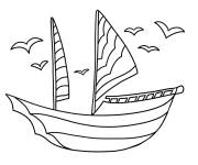 Coloriage Bateau de Sinbad facile